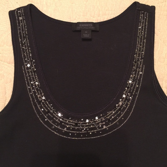 Express Black Tank Top Silver / Black Beads - Picture 2 of 4